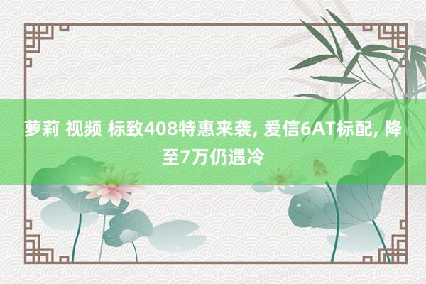 萝莉 视频 标致408特惠来袭， 爱信6AT标配， 降至7万仍遇冷