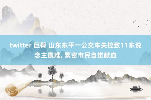 twitter 巨臀 山东东平一公交车失控致11东说念主遭难， 繁密市民自觉献血