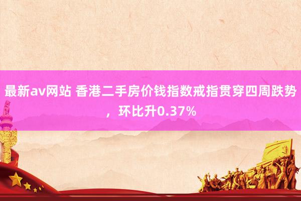 最新av网站 香港二手房价钱指数戒指贯穿四周跌势，环比升0.37%