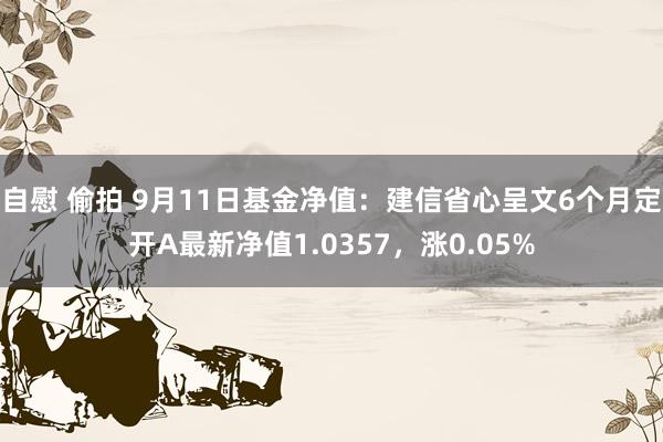 自慰 偷拍 9月11日基金净值：建信省心呈文6个月定开A最新净值1.0357，涨0.05%