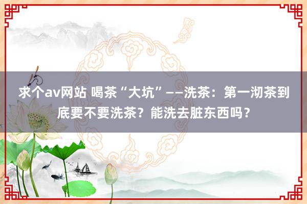 求个av网站 喝茶“大坑”——洗茶：第一沏茶到底要不要洗茶？能洗去脏东西吗？