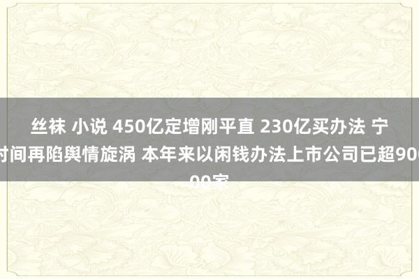 丝袜 小说 450亿定增刚平直 230亿买办法 宁德时间再陷舆情旋涡 本年来以闲钱办法上市公司已超900家