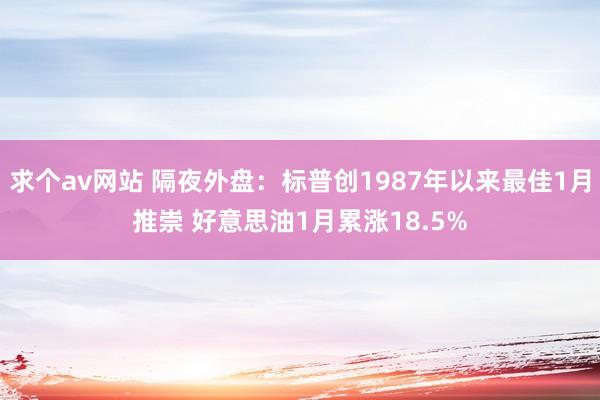 求个av网站 隔夜外盘：标普创1987年以来最佳1月推崇 好意思油1月累涨18.5%