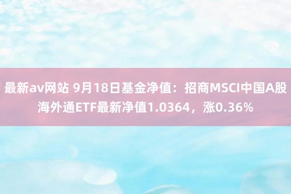 最新av网站 9月18日基金净值：招商MSCI中国A股海外通ETF最新净值1.0364，涨0.36%