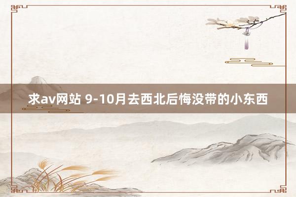 求av网站 9-10月去西北后悔没带的小东西