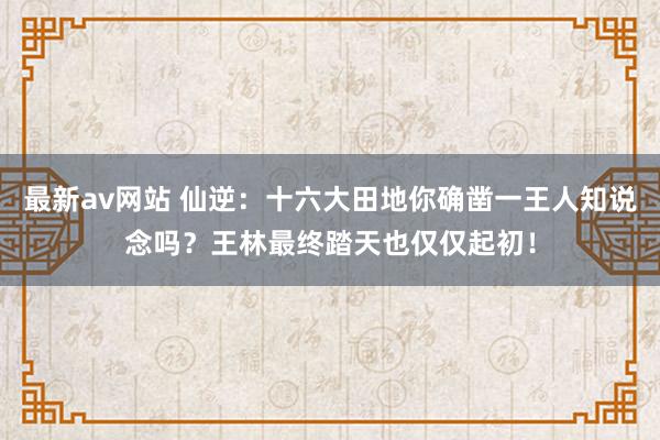 最新av网站 仙逆：十六大田地你确凿一王人知说念吗？王林最终踏天也仅仅起初！