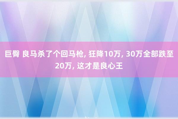 巨臀 良马杀了个回马枪, 狂降10万, 30万全部跌至20万, 这才是良心王