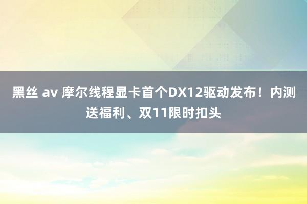 黑丝 av 摩尔线程显卡首个DX12驱动发布！内测送福利、双11限时扣头