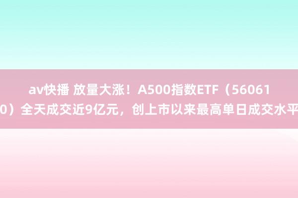 av快播 放量大涨！A500指数ETF（560610）全天成交近9亿元，创上市以来最高单日成交水平