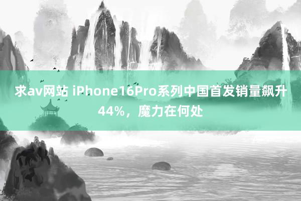 求av网站 iPhone16Pro系列中国首发销量飙升44%，魔力在何处