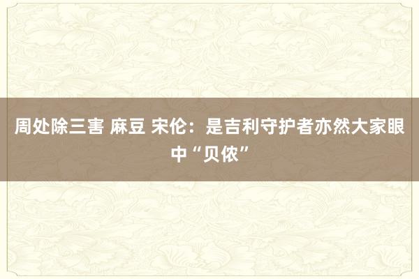 周处除三害 麻豆 宋伦：是吉利守护者亦然大家眼中“贝侬”