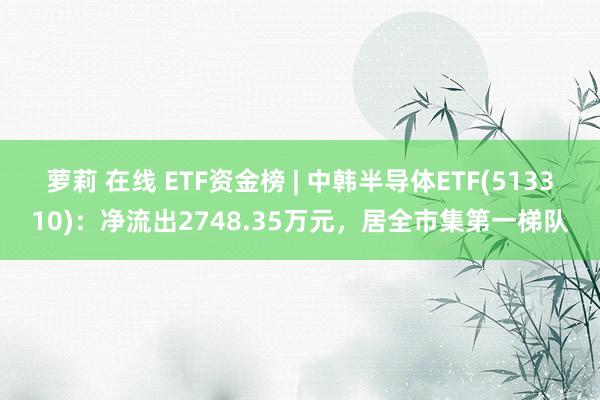 萝莉 在线 ETF资金榜 | 中韩半导体ETF(513310)：净流出2748.35万元，居全市集第一梯队