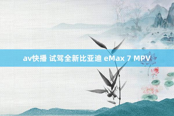 av快播 试驾全新比亚迪 eMax 7 MPV