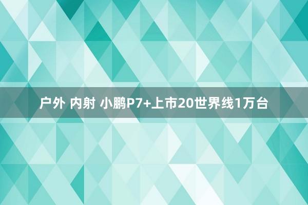 户外 内射 小鹏P7+上市20世界线1万台