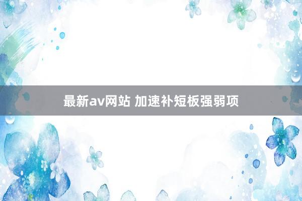 最新av网站 加速补短板强弱项