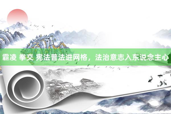 霸凌 拳交 宪法普法进网格，法治意志入东说念主心