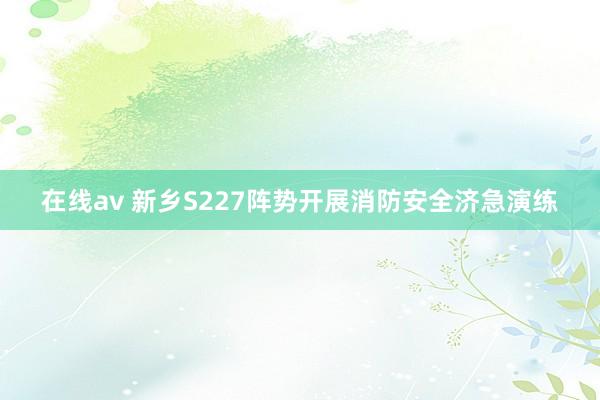 在线av 新乡S227阵势开展消防安全济急演练