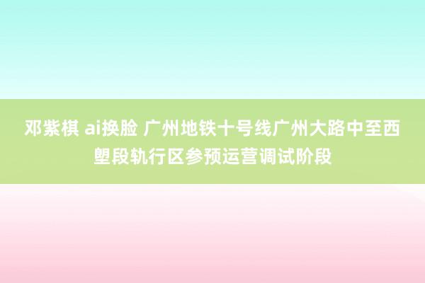 邓紫棋 ai换脸 广州地铁十号线广州大路中至西塱段轨行区参预运营调试阶段