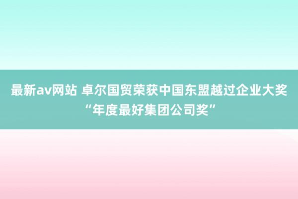 最新av网站 卓尔国贸荣获中国东盟越过企业大奖“年度最好集团公司奖”