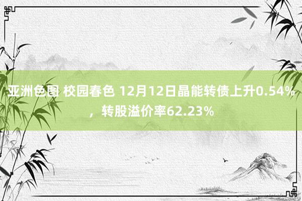 亚洲色图 校园春色 12月12日晶能转债上升0.54%，转股溢价率62.23%