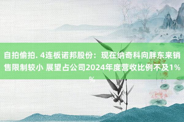 自拍偷拍. 4连板诺邦股份：现在纳奇科向胖东来销售限制较小 展望占公司2024年度营收比例不及1%