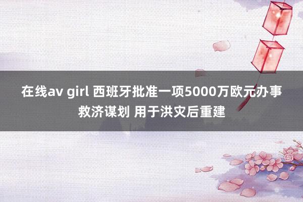 在线av girl 西班牙批准一项5000万欧元办事救济谋划 用于洪灾后重建