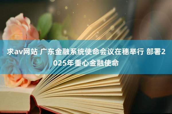 求av网站 广东金融系统使命会议在穗举行 部署2025年重心金融使命