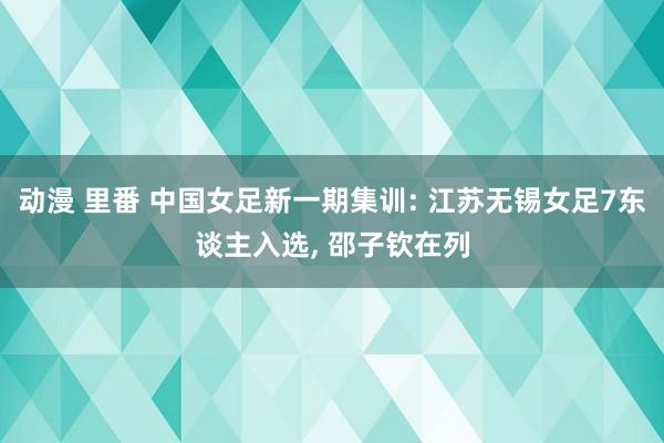 动漫 里番 中国女足新一期集训: 江苏无锡女足7东谈主入选， 邵子钦在列