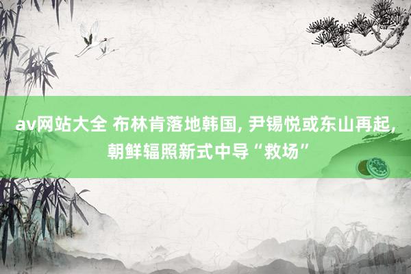 av网站大全 布林肯落地韩国， 尹锡悦或东山再起， 朝鲜辐照新式中导“救场”