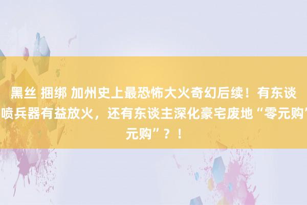 黑丝 捆绑 加州史上最恐怖大火奇幻后续！有东谈主拿喷兵器有益放火，还有东谈主深化豪宅废地“零元购”？！