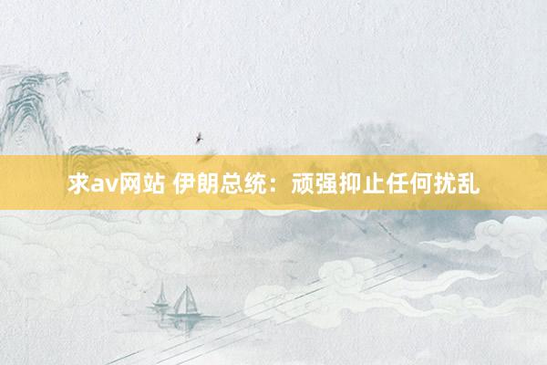 求av网站 伊朗总统：顽强抑止任何扰乱