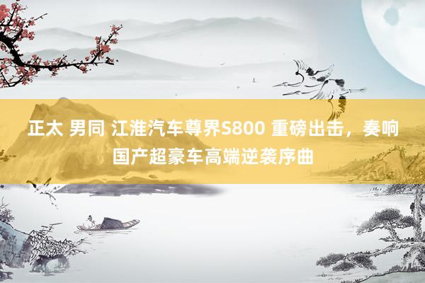 正太 男同 江淮汽车尊界S800 重磅出击，奏响国产超豪车高端逆袭序曲
