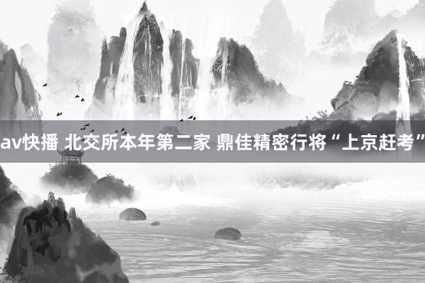 av快播 北交所本年第二家 鼎佳精密行将“上京赶考”
