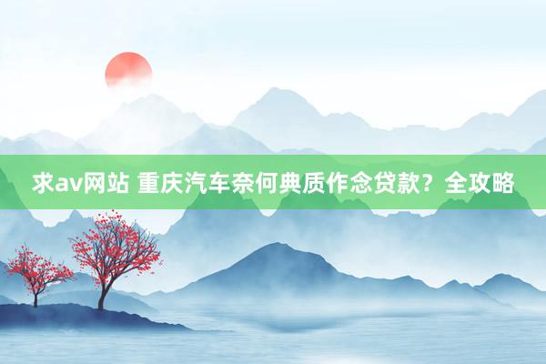 求av网站 重庆汽车奈何典质作念贷款？全攻略
